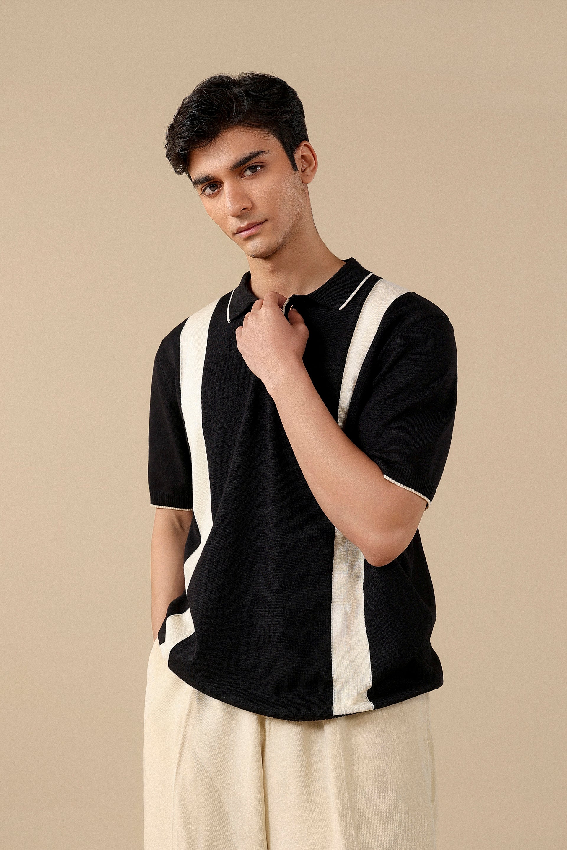 Contrast Stripe Polo Shirt