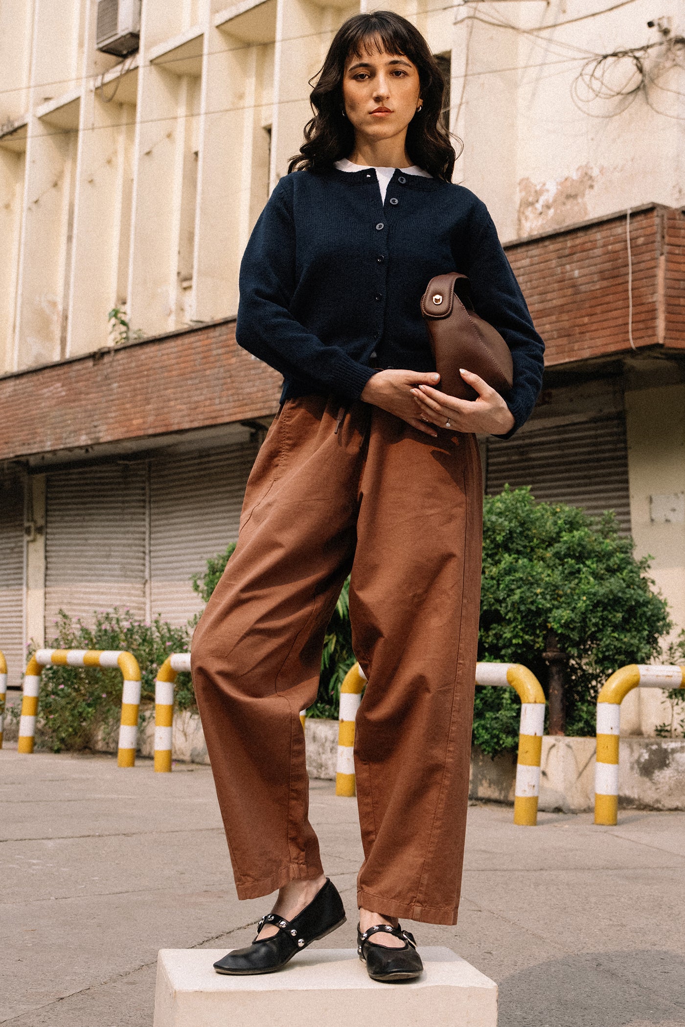 Barrel Fit Pants With Elasticated Waistband