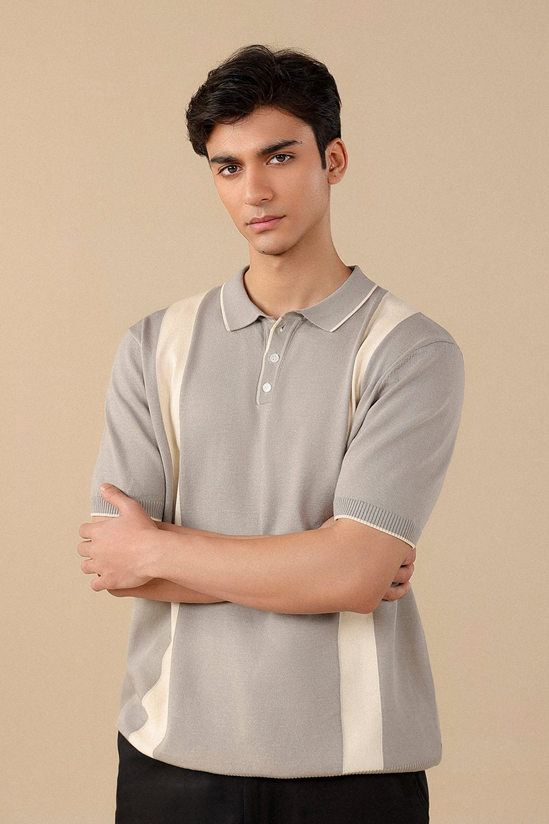 Contrast Stripe Polo Shirt