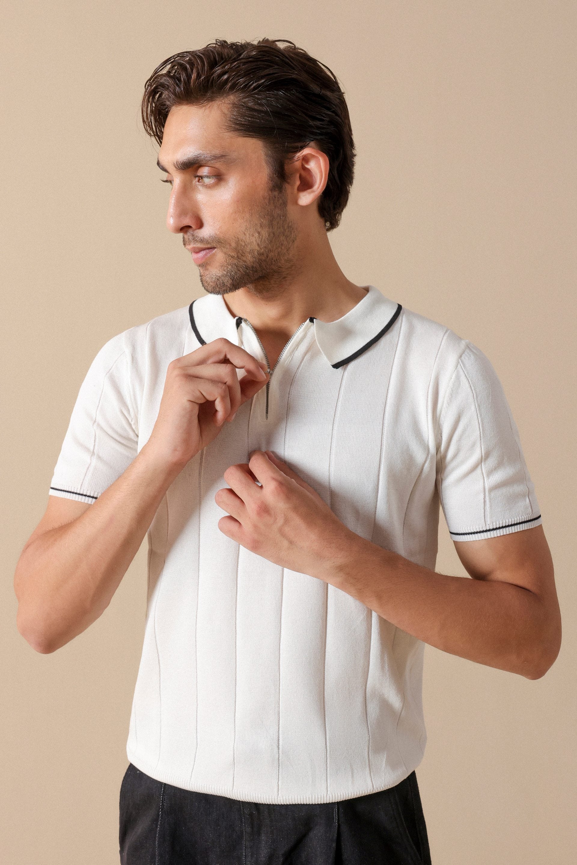 Rib Knit Polo - Miles