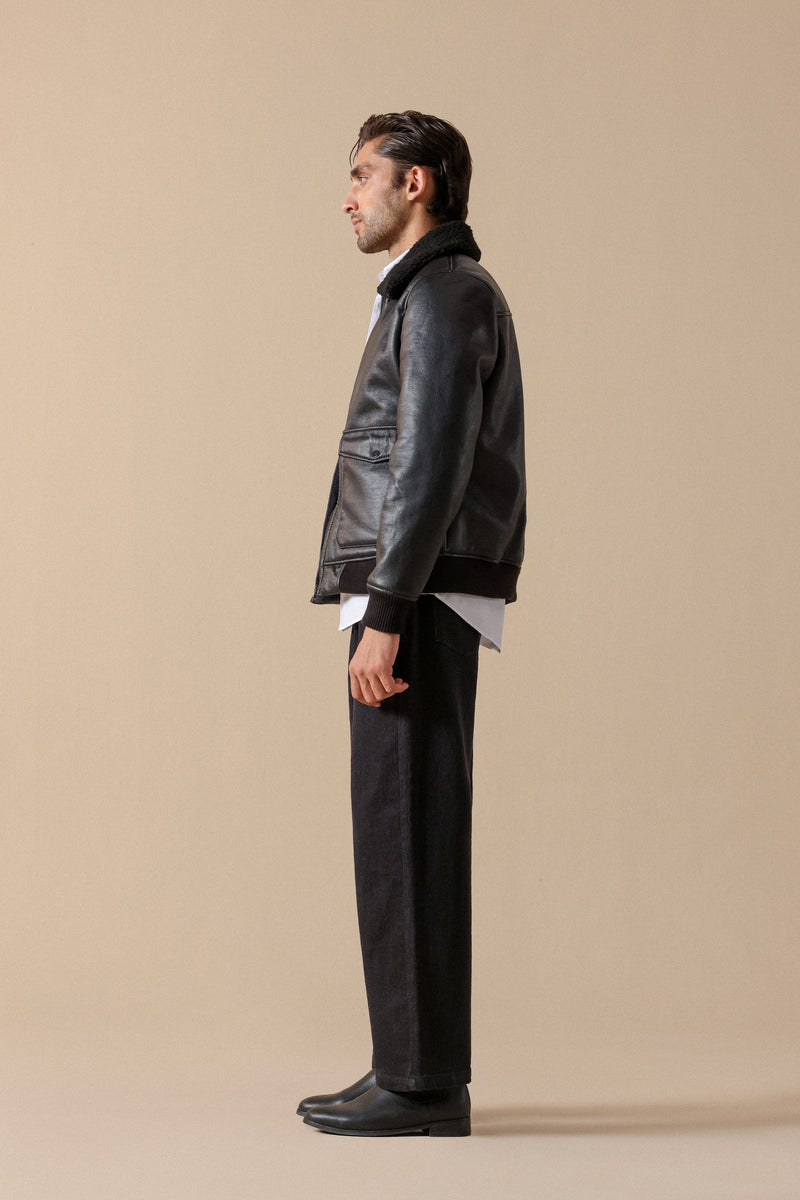 Black Hooded Leather Jacket - Men Fake Two Pieces Zipper Male Leather Jackets And Coat (D100)(TM3)
