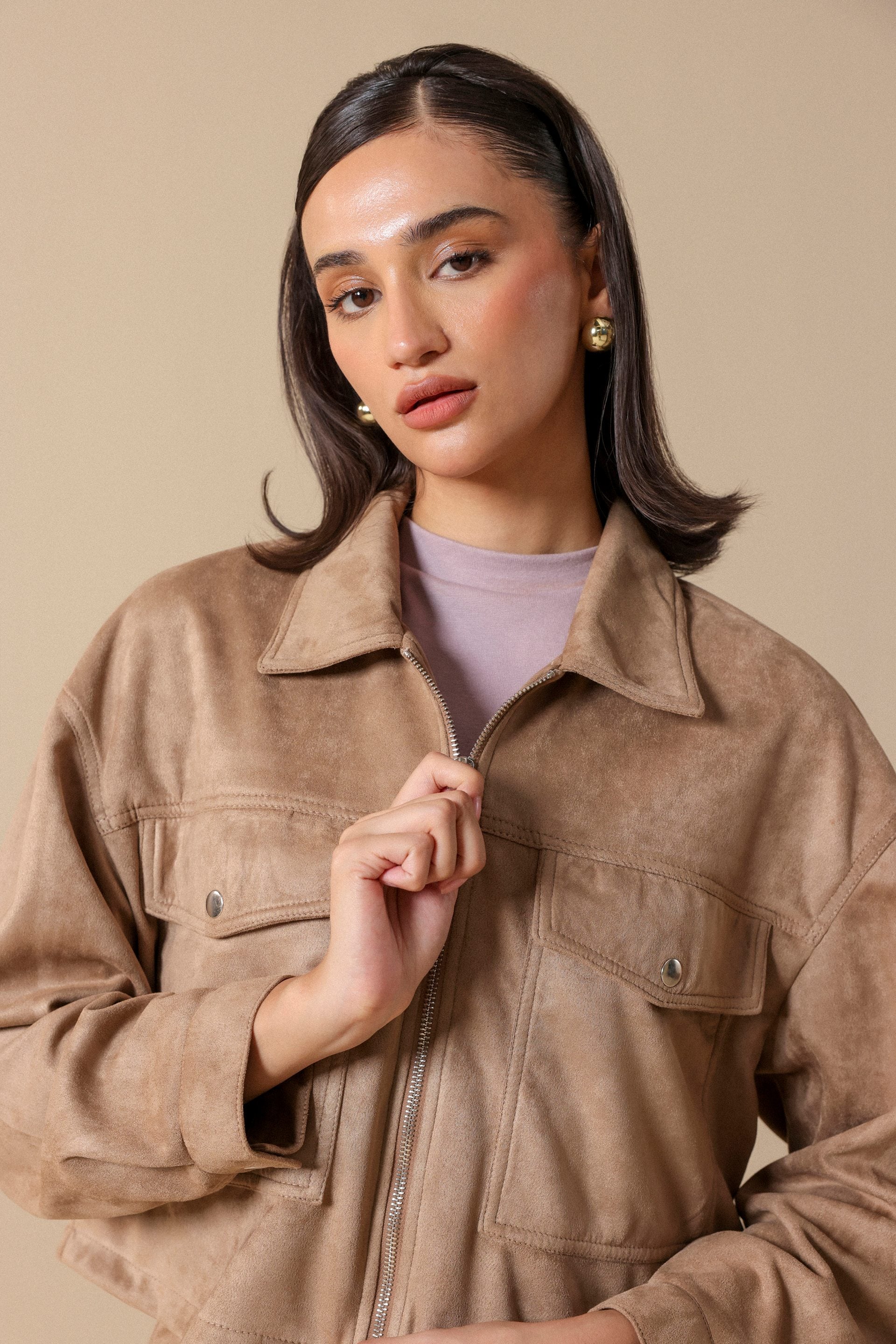 Faux Suede Short Jacket - Miles