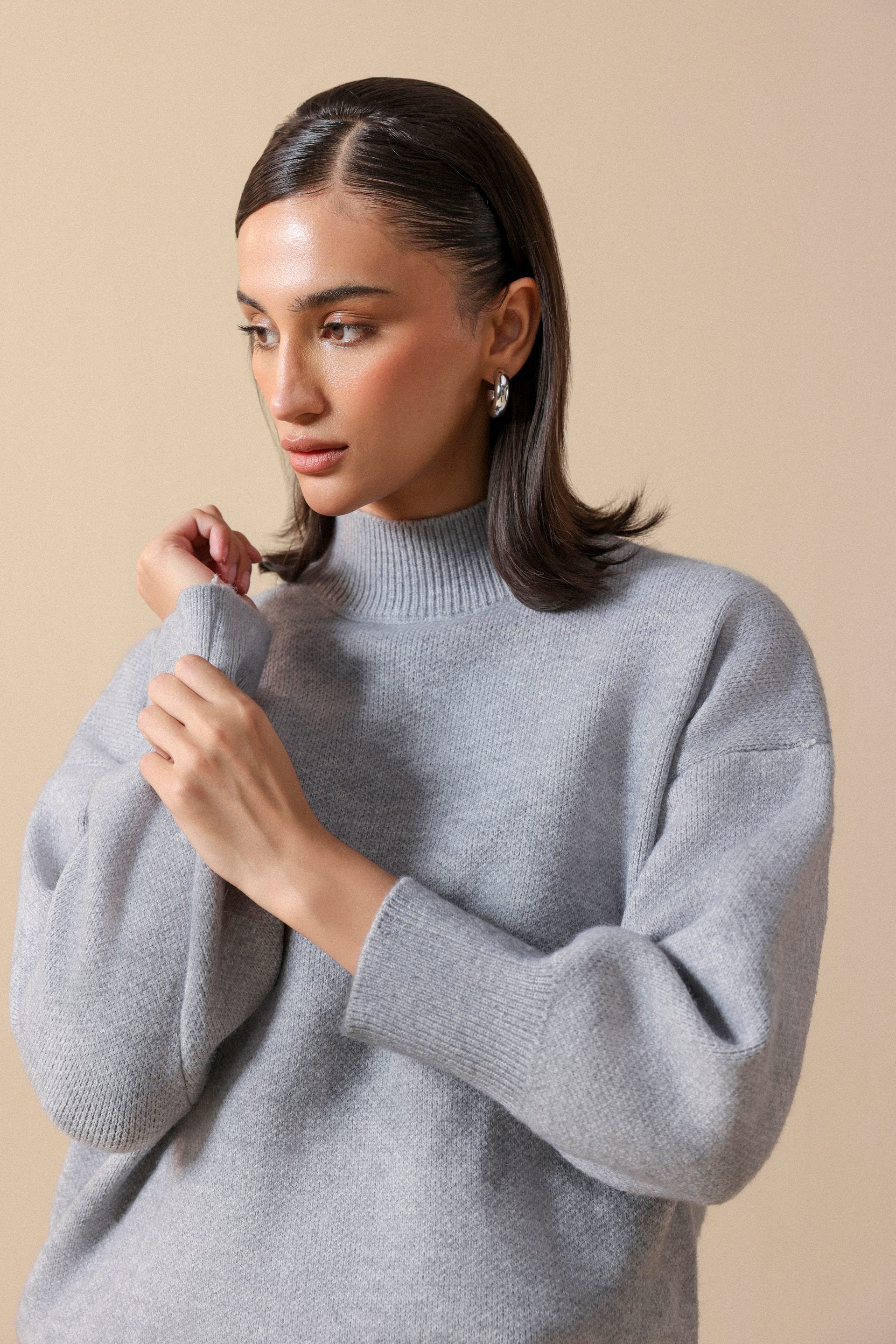 Mock Neck Relax Sweater - Miles