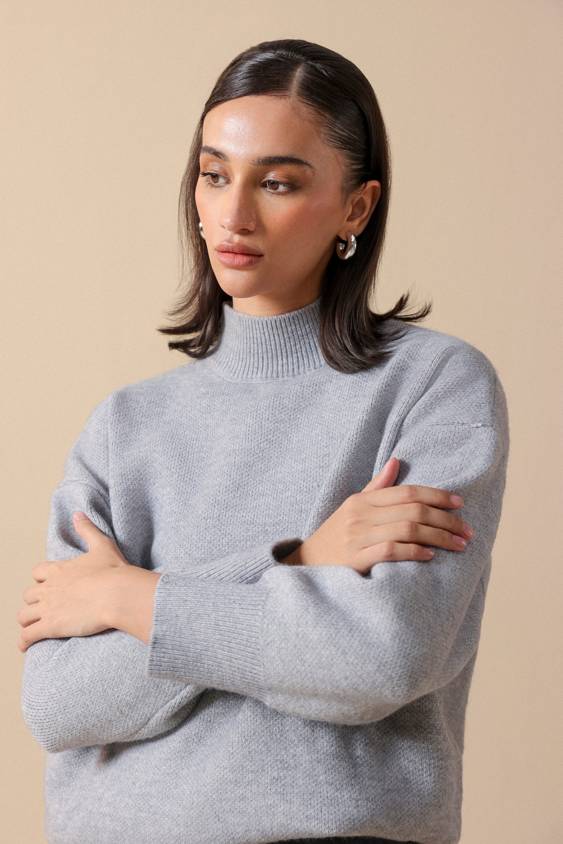 Mock Neck Relax Sweater - Miles