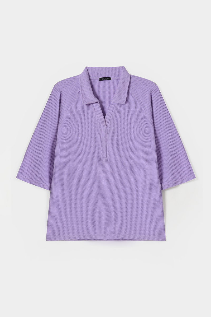 Texture Knit Polo Shirt