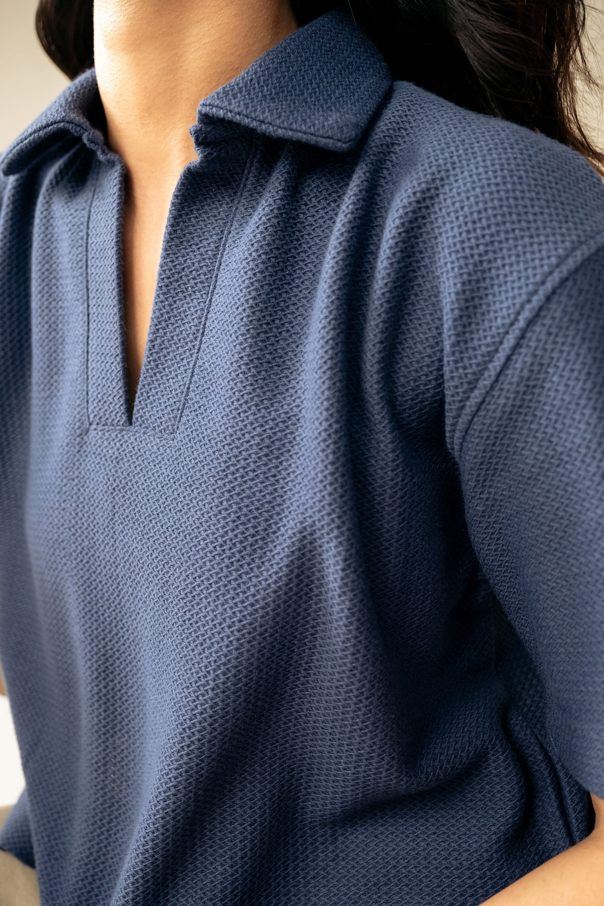 Textured V‐Neck Polo - Miles