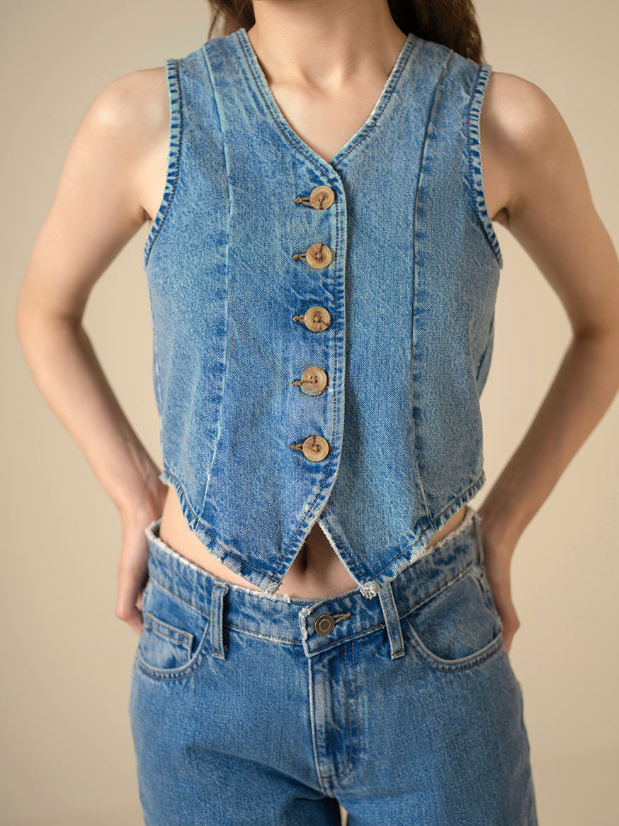 Denim Waistcoat - Miles