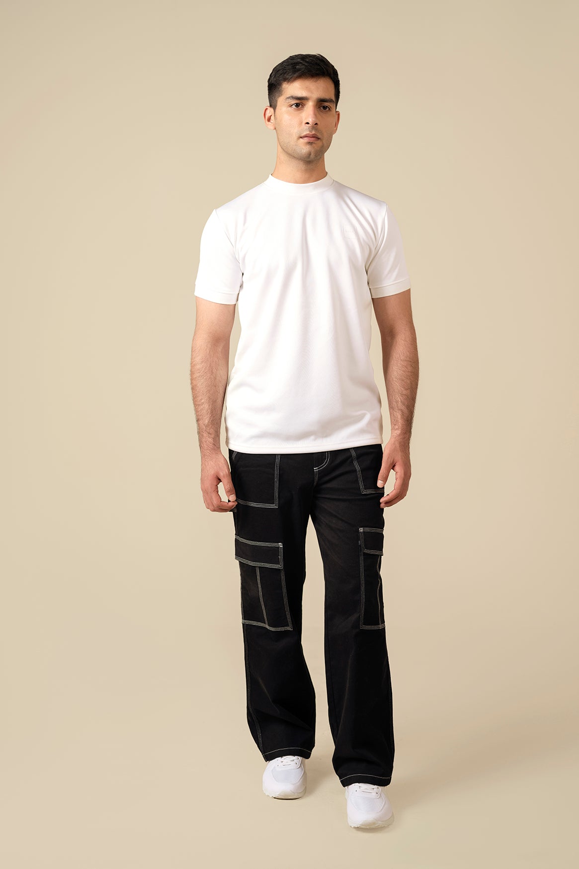 Contrast Stitch Cargo Fit Trousers - Miles