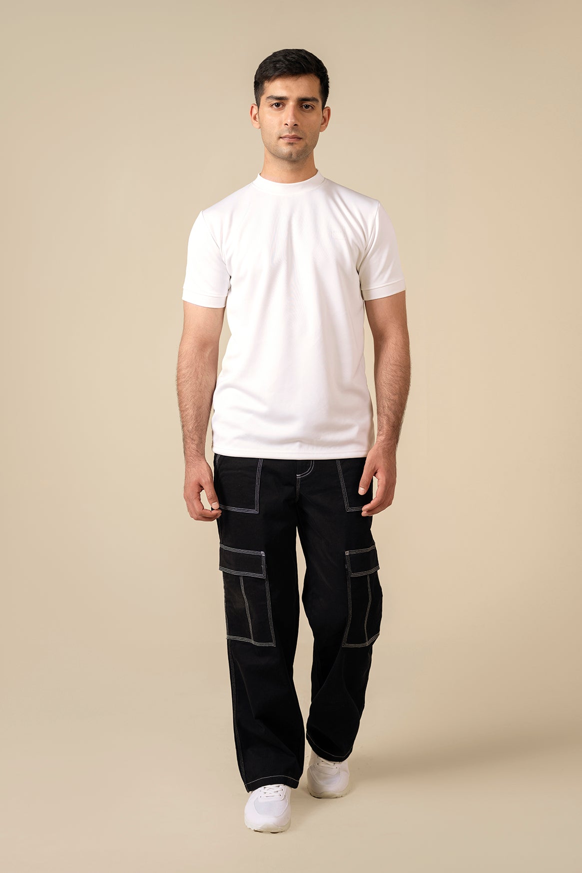 Contrast Stitch Cargo Fit Trousers - Miles