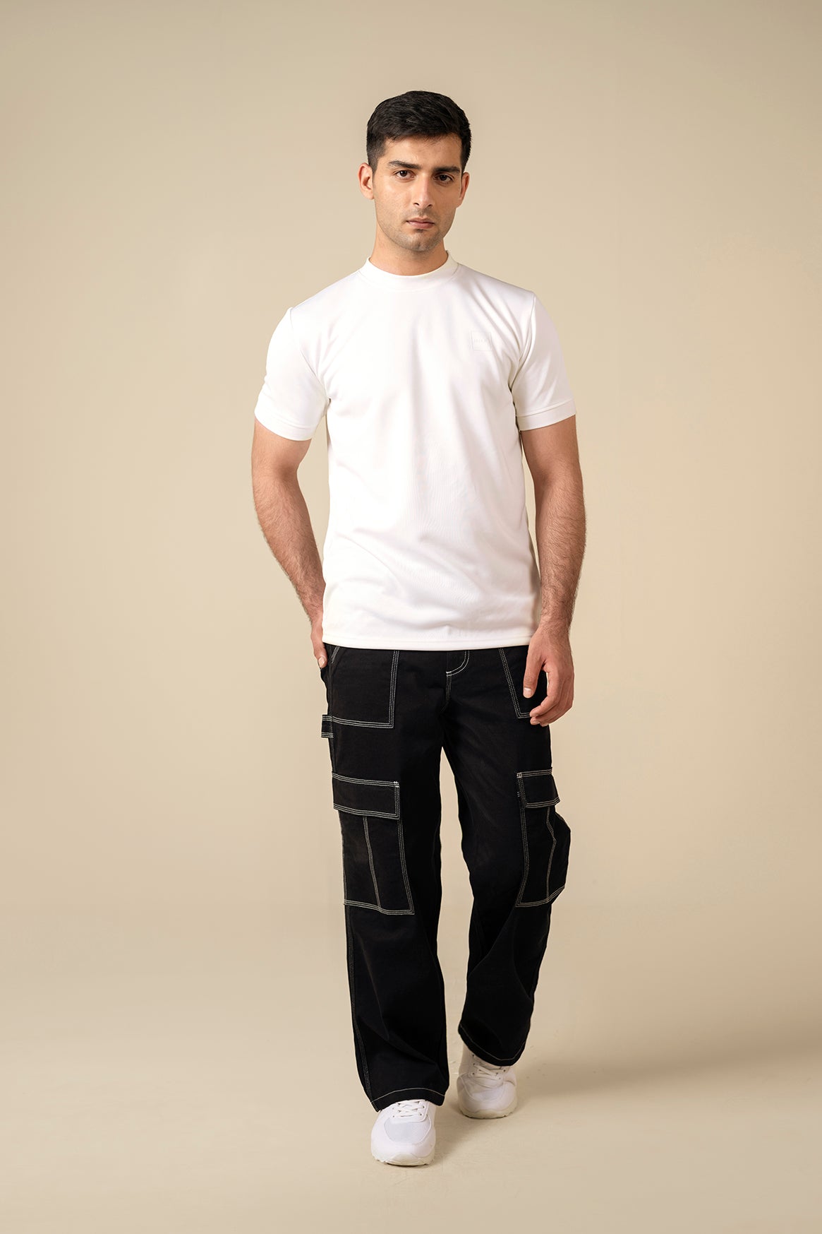 Contrast Stitch Cargo Fit Trousers - Miles