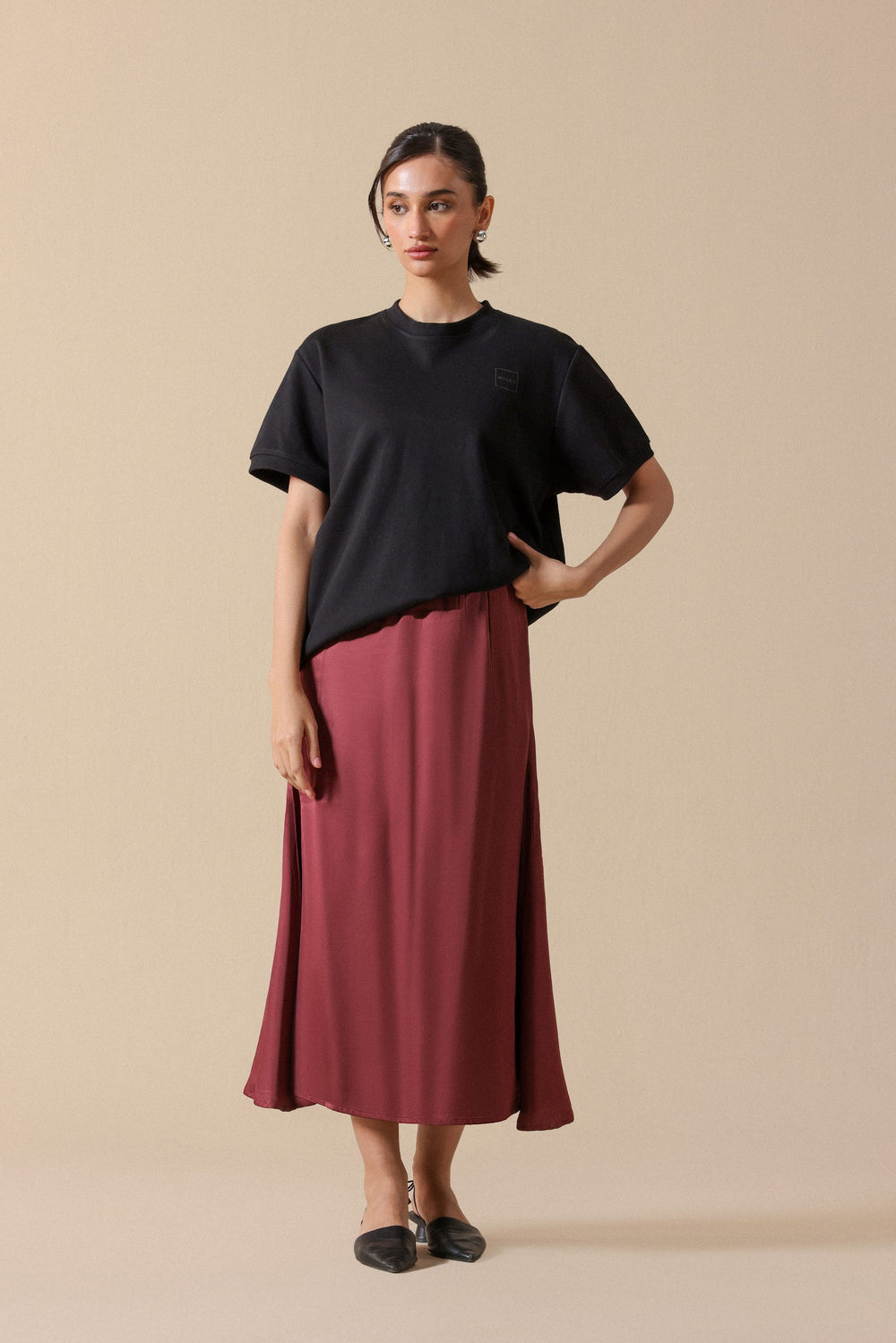 Lux Long Satin Skirt