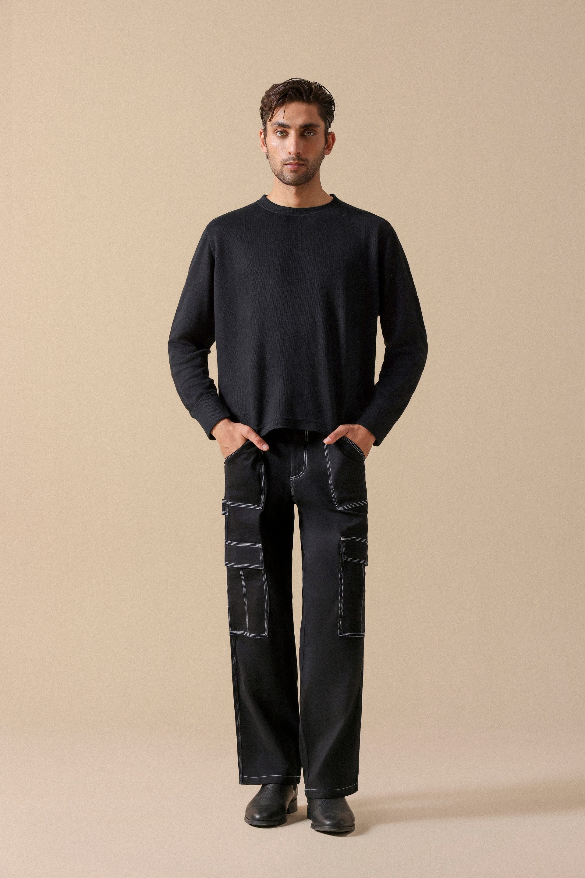 long sleeve shirts for men #Color_Black
