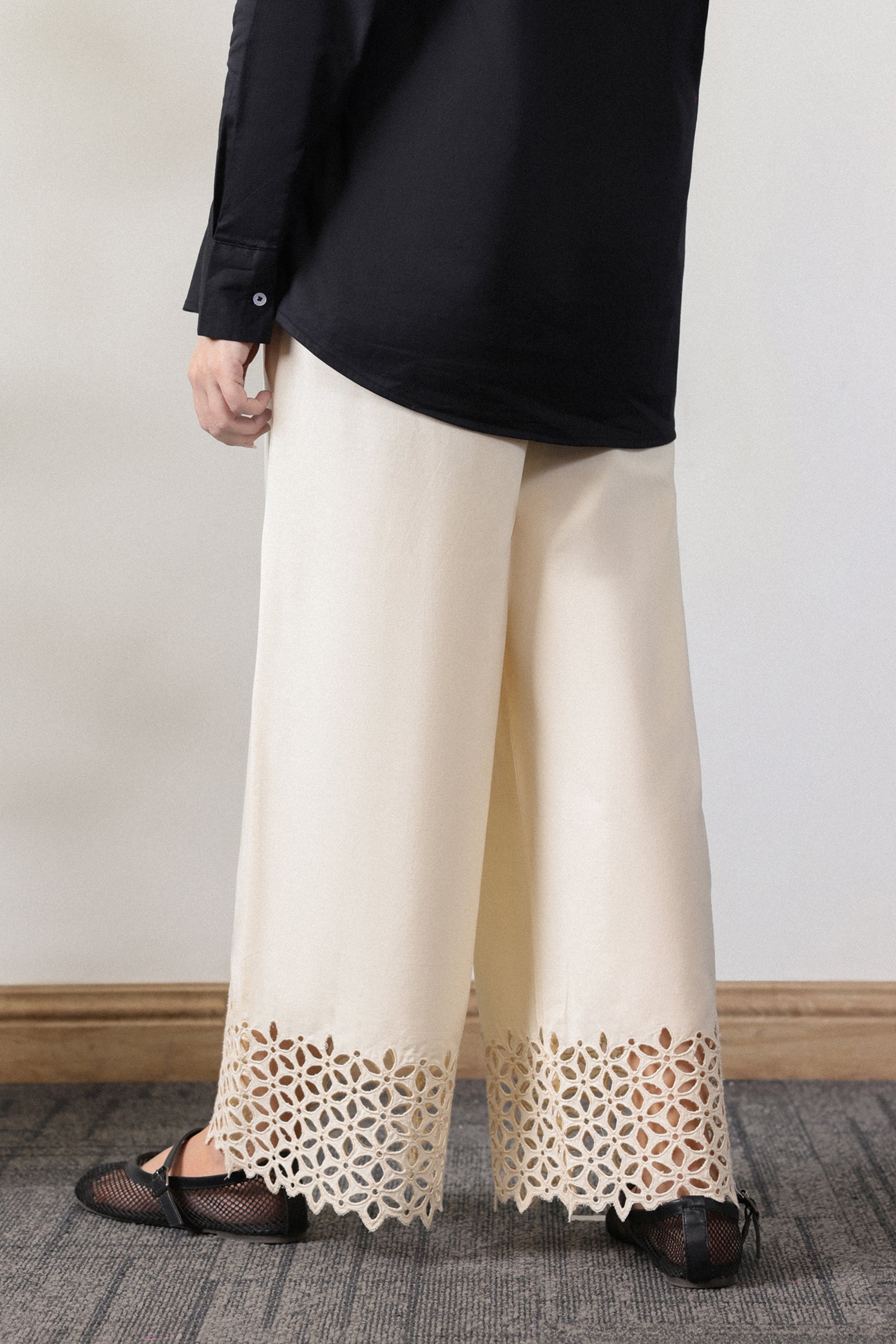 white White Culottes pants