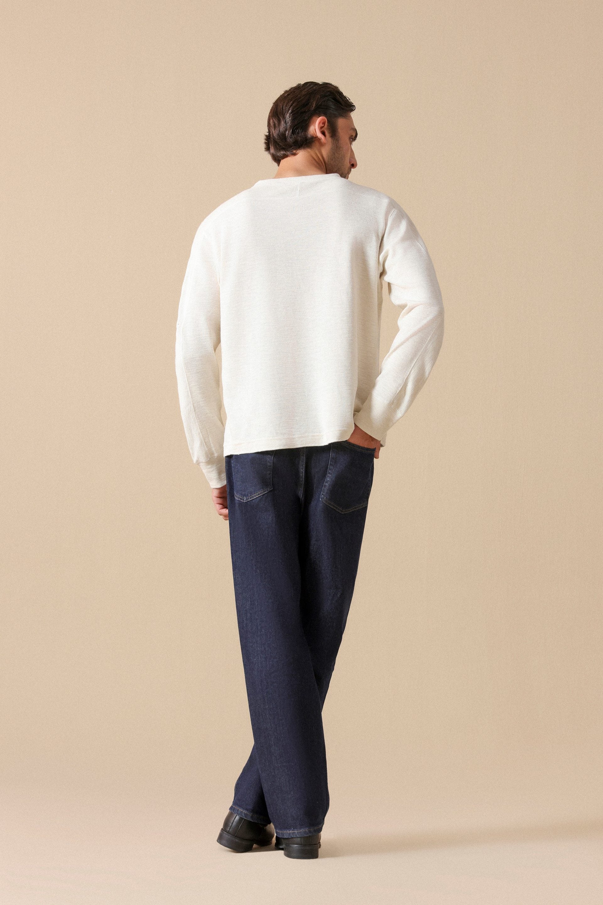 white full sleeve t shirt #Color_Off-White